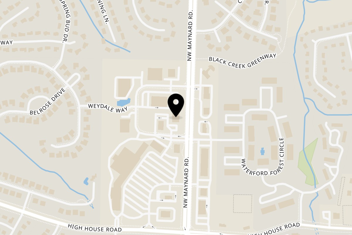 Map showing the location of Goji Y Agave on 100 Maynard Crossing Court in Cary